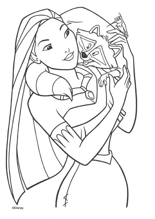 coloriage pocahontas et meeko